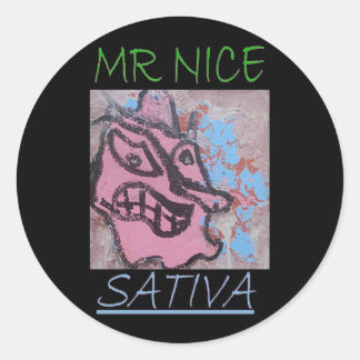 MR NICE SATIVA CLASSIC ROUND STICKER
