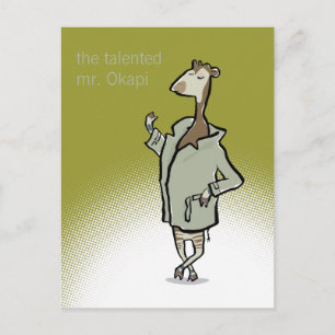 Mr. Okapi (customizeable text) Postcard