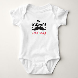 Mr. ONDderful 1st Birthday one piece shirt