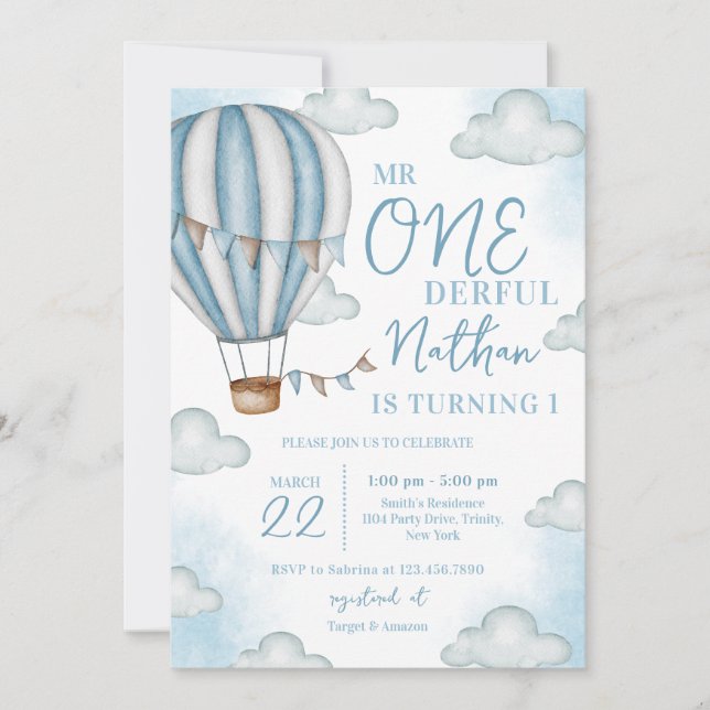 Mr. Onderful Birthday Invitation (Front)