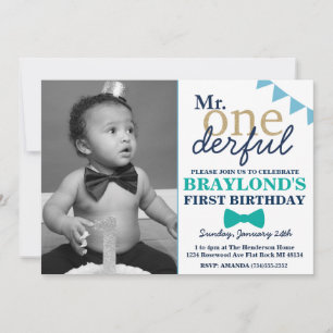 Mr Onderful Birthday Invitation