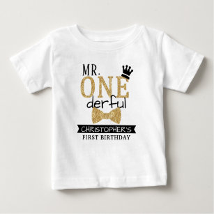 Mr. ONEderful 1st Birthday Baby T-Shirt
