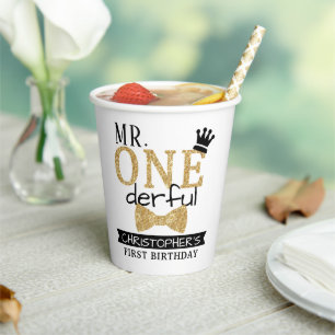 Mr. ONEderful 1st Birthday Paper Cups