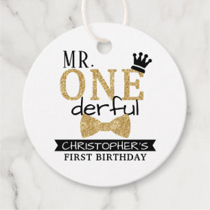 Mr. ONEderful 1st Birthday Party Favour Tags