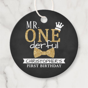 Mr. ONEderful 1st Birthday Party Favour Tags