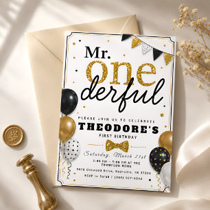 Mr. ONEderful 1st Birthday Party Invitation