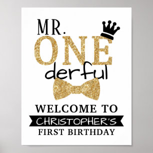 Mr. ONEderful 1st Birthday Welcome Sign