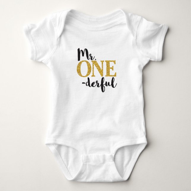 Mr. ONEderful Baby Jersey Bodysuit (Front)