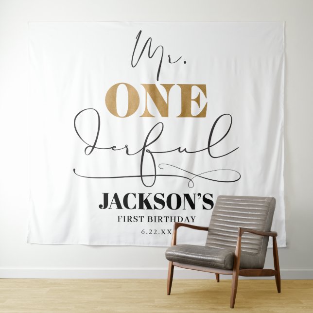 Mr. Onederful Backdrop Tapestry (In Situ (Horizontal))
