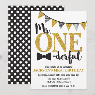 Mr. ONEderful Birthday Invitation