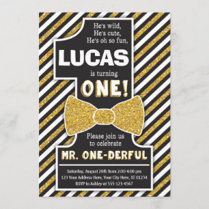 Mr. ONEderful Birthday Invitation