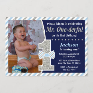 Mr. ONEderful Birthday Invitation