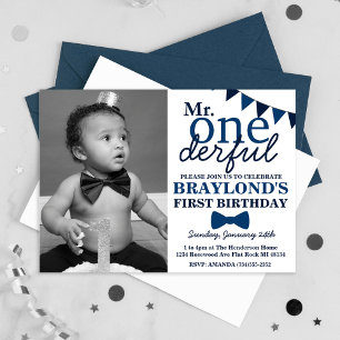 Mr Onederful Birthday Invitation