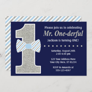Mr. ONEderful Birthday Invitation