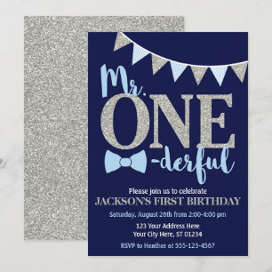 Mr. ONEderful Birthday Invitation