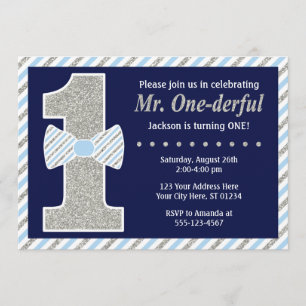 Mr. ONEderful Birthday Invitation