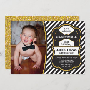 Mr. ONEderful Birthday Invitation with Photo
