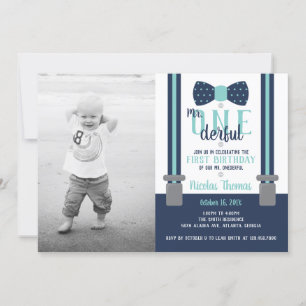 Mr. ONEderful Birthday Party Invitation