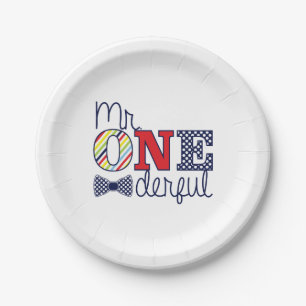 Mr. ONEderful Birthday Party - Paper Plates 7"