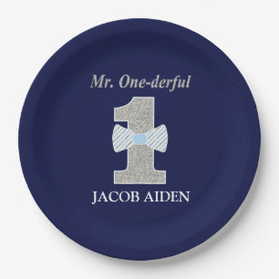 Mr. ONEderful Custom Paper Plates 9"