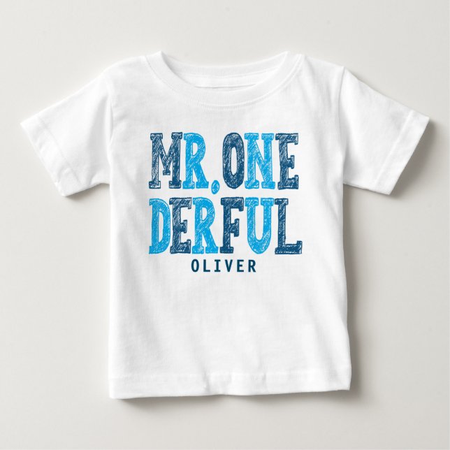 Mr. Onederful First Birthday Baby Bodysuit (Front)