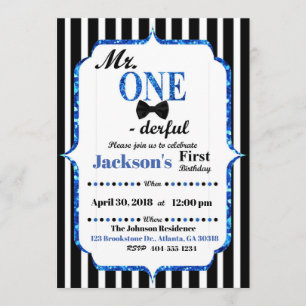 Mr. ONEderful First Birthday Invitation