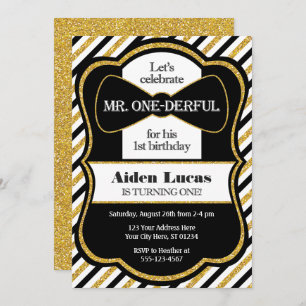 Mr. ONEderful First Birthday Invitation