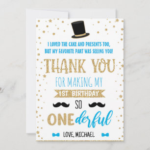 Mr Onederful First Birthday thank you card 20-17