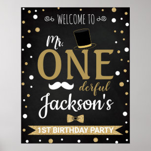 Mr Onederful First Birthday Welcome sign