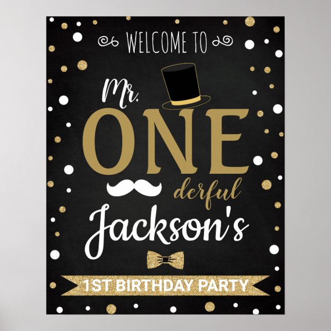 Mr Onederful First Birthday Welcome sign (Front)