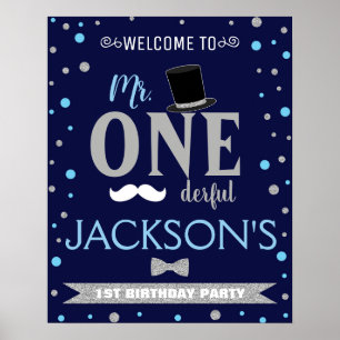 Mr Onederful First Birthday Welcome sign