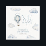 Mr ONEderful Hot Air Ballon Boy 1st Birthday Blue Napkin<br><div class="desc">Mr ONEderful hot air balloon napkins in blue,  the perfect 1st birthday design for your little boy's first birthday party. Matching items available.</div>