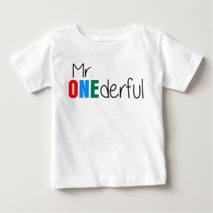 Mr Onederful Wonderful Kids Birthday T Shirt