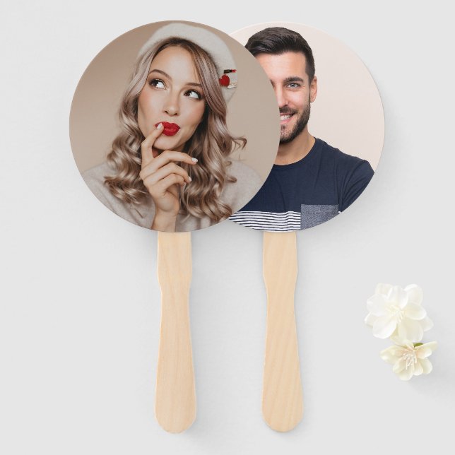 Mr or Mrs | Her or Him | Bride Groom Wedding Game Hand Fan (Front and Back)