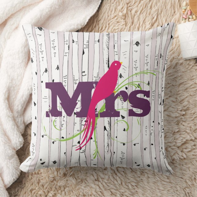 Mr. or Mrs personalises Birch Tree Pillows (Blanket)