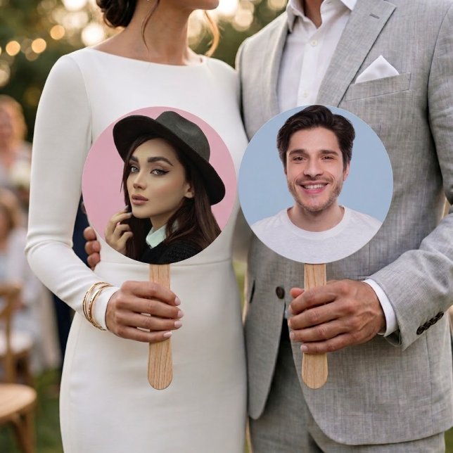 Mr or Mrs Wedding Paddle Fans | Custom Photo Hand  (Creator Uploaded)