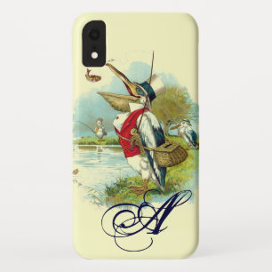 MR PELICAN FISHING MONOGRAM,cream iPhone XR Case