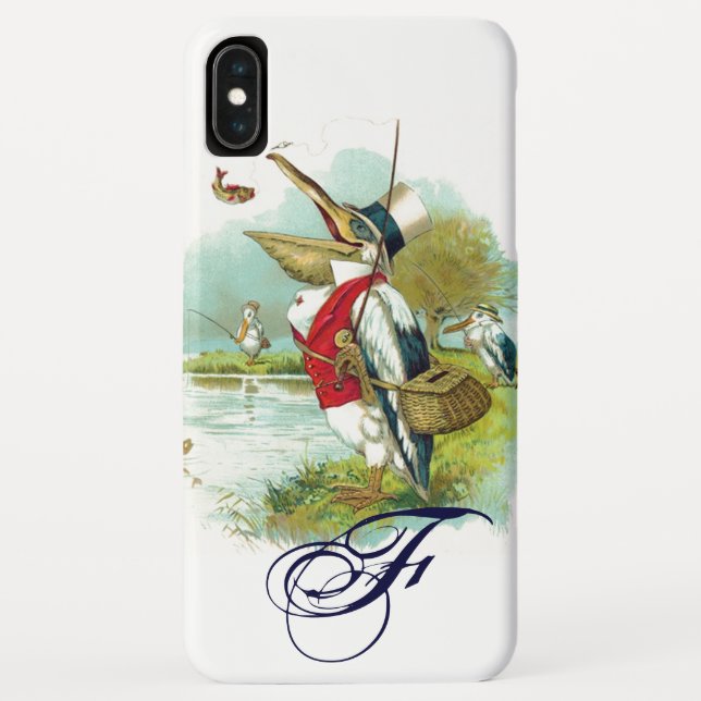 MR PELICAN FISHING MONOGRAM White Case-Mate iPhone Case (Back)