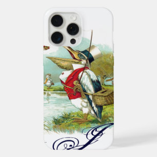 MR PELICAN FISHING MONOGRAM,white iPhone 15 Pro Max Case