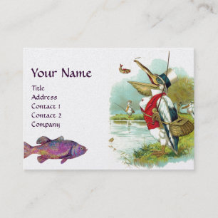 MR PELICAN FISHING MONOGRAM, White Pearl Business Card