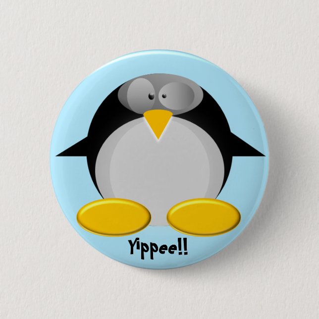 Mr. Penguin.....Yippee!!! 6 Cm Round Badge (Front)