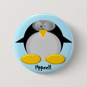 Mr. Penguin.....Yippee!!! 6 Cm Round Badge