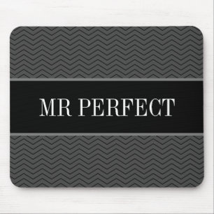 Mr Perfect Dad elegant zigzag chevron stripe gift Mouse Mat