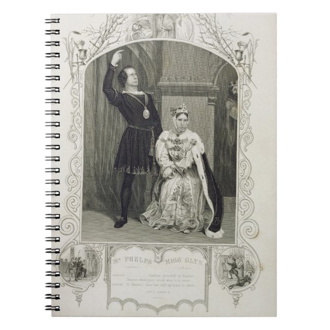 Mr Phelps as Hamlet and Miss Glyn as Queen Gertrud Notebook (Front)
