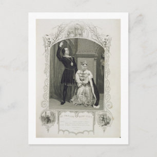 Mr Phelps as Hamlet and Miss Glyn as Queen Gertrud Postcard