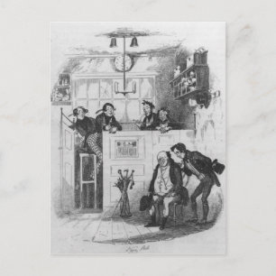 Mr. Pickwick and Sam in the attorney's office Postcard