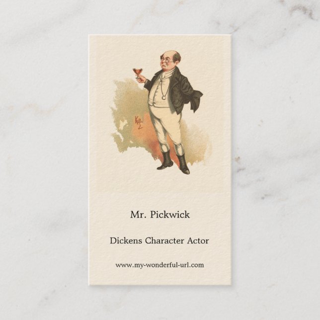 Mr. Pickwick by Kyd, Dickens' The Pickwick Papers Business Card (Front)