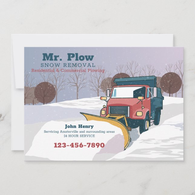 Mr. Plough Snow Removal Service Announcement (Front)