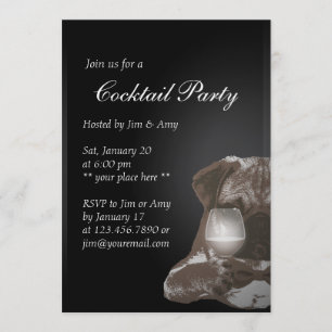 Mr. Pug & Fine Wine Cocktail Party Invitations 05