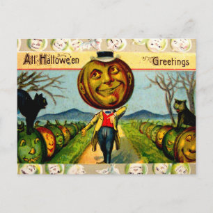 Mr. Pumpkin(Vintage Halloween Card) Postcard